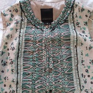 Anna Sue for Anthropologie green gray dress size 2